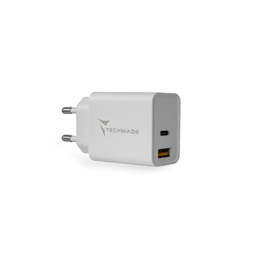 TECHMADE CARICATORE UNIVERSALE TYPE-C + USB 20W FAST CHARGE