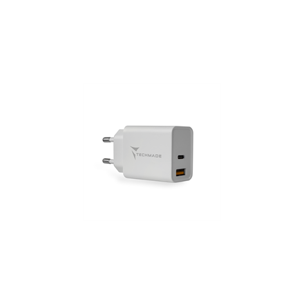 TECHMADE CARICATORE UNIVERSALE TYPE-C + USB 20W FAST CHARGE