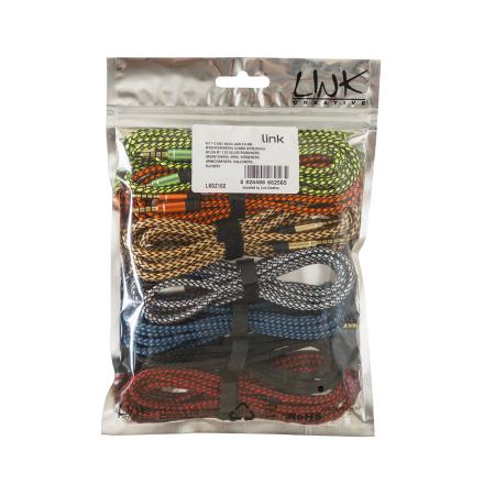 KIT 7 C CAVI AUDIO JACK 3,5 MM MASCHIO/MASCHIO GUAINA INTRECCIATA NYLON MT 1,20T