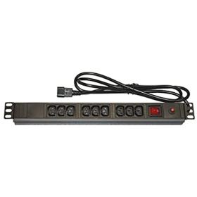 MULTIPRESA 9 PRESE FEMMINA IEC C13 PER ARMANDI RACK 19" SPINA ITALIANO