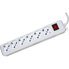 MULTIPRESA 6 PRESE UNUVERSALI ITA/SCHUKO 10/16 ACON INTERRUTTORE NERA