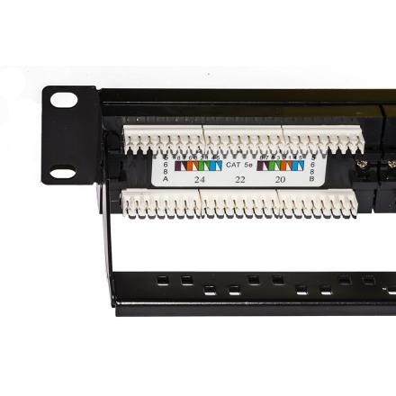 PANNELLO PATCH 19" NON SCHERMATO UTP 24 PORTE 8 POLI RJ45 PER RETI CATEGORIA 5