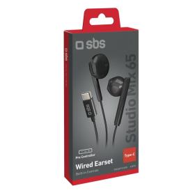 AURICOLARE TYPE C SEMI IN EAR MICROFONO NERO