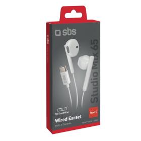 AURICOLARE TYPE C SEMI IN EAR MICROFONO BIANCO