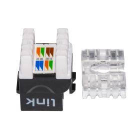 PRESA RETE KEYSTONE JACK RJ45 CATEGORIA 6A UTP COLORE NERO 180° CONTATTI DORATIN