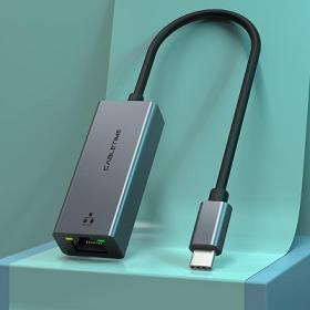 MACH POWER USB-C to RJ45 1000Mbps Enternet Adapter, Space Grey, 15cm