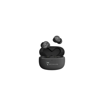 TECHMADE AURICOLARI WIRELESS STRONG SOUND,CUSTODIA INCLUSA BLACK