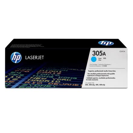 HP ORIGINALE TONER CE411A 305A CIANO  2600 pag