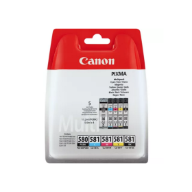 MULTIPACK ORIGINALE CANON PGI-580PGBK CLI-581C-M-Y-BK 5 CARTUCCE 2078C005