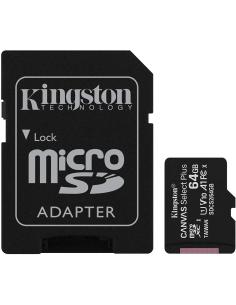 KINGSTON  MICROSD 64GB + ADATT classe 10 100mb/s