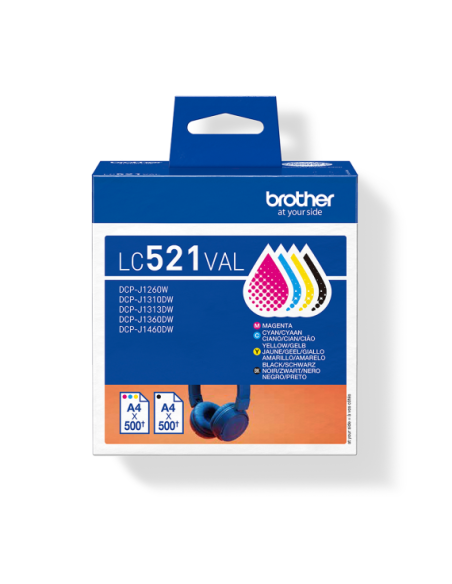 Multipack Brother LC521VAL Bk/c/m/y cartuccia originale
