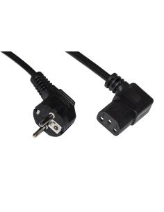 CAVO ALIMENTAZIONE SPINA TEDESCA 16A 90 GRADI - PRESA IEC C13 90 GRADI MT.3