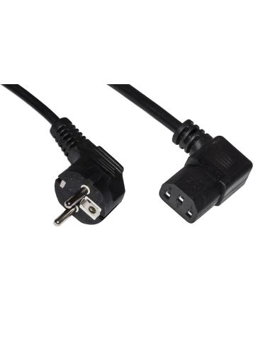 CAVO ALIMENTAZIONE SPINA TEDESCA 16A 90 GRADI - PRESA IEC C13 90 GRADI MT.3