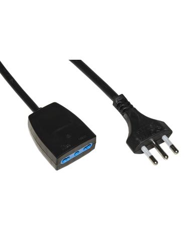 CAVO PROLUNGA ALIMENTAZIONE PRESA/SPINA TRIPOLARE 10 A. MT. 3 - COLORE NERO