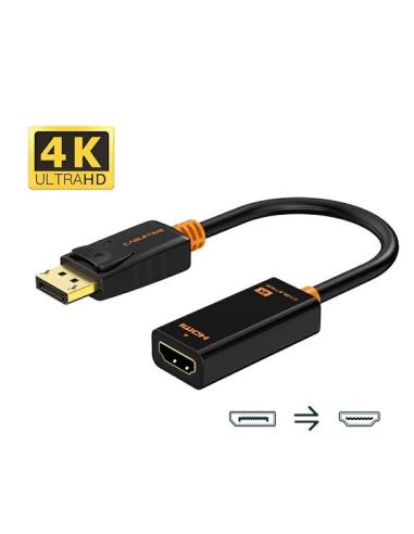 MACH POWER Display Port to HDMI4k30Hz Adapter, Gold Plated, Black, 0.2m