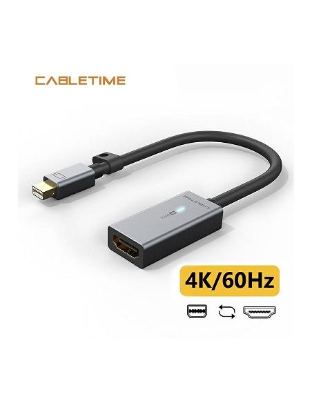 MACH POWER Mini Display Port to HDMI 4k60Hz Adapter, LED, Space Grey, 0.15m