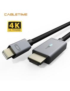 MACH POWER Mini Display Port to HDMI 4k/30Hz Cable, Black, 1,8m