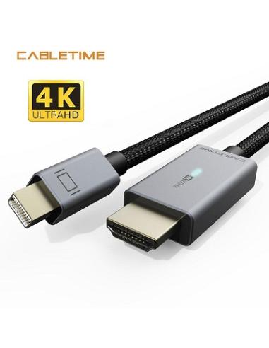 MACH POWER Mini Display Port to HDMI 4k/30Hz Cable, Black, 1,8m