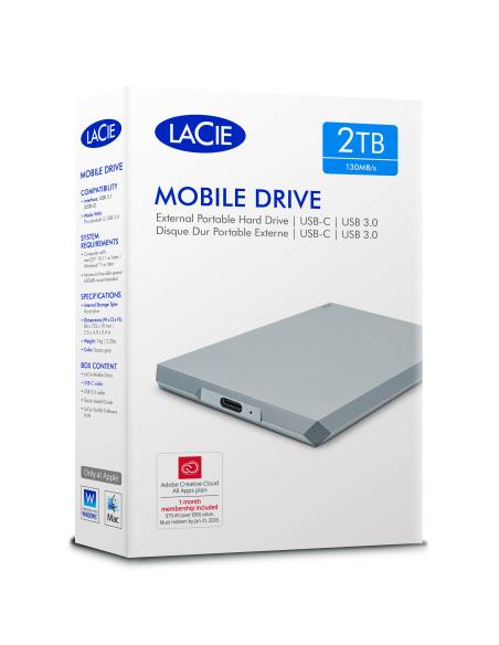 HDD LACIE 2TB 2,5 USB 3.0/ USB-C  SIAE INCLUSA