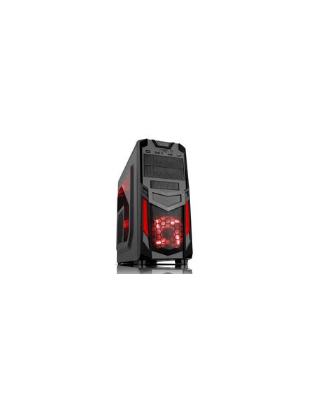 Case INVADER R03 - Gaming Middle Tower, USB3, 12cm red fan, ODD/HDD kit, cardred