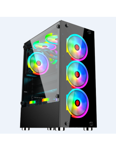 MACH POWER CASE GAMING 4*FAN ARGB, 3*USB3.0, GLASS FRONT & PANEL