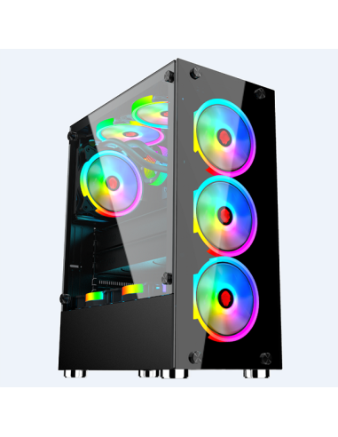 MACH POWER CASE GAMING 4*FAN ARGB, 3*USB3.0, GLASS FRONT & PANEL