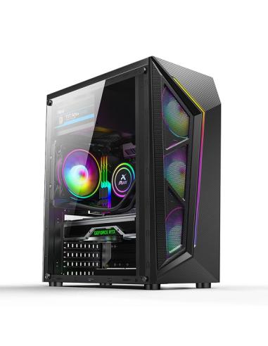 MACH POWER CASE GAMING 1*LED RGB + 4*FAN ARGB, 2*USB, GLASS PANEL