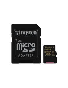 KINGSTON MICROSD 64GB + ADATT classe 10 - siae inclusa 90 r 45 w