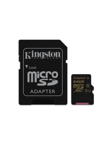 KINGSTON MICROSD 64GB + ADATT classe 10 - siae inclusa 90 r 45 w