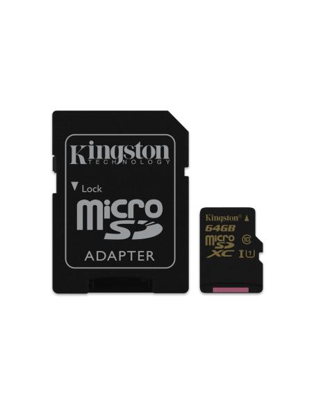 KINGSTON MICROSD 64GB + ADATT classe 10 - siae inclusa 90 r 45 w