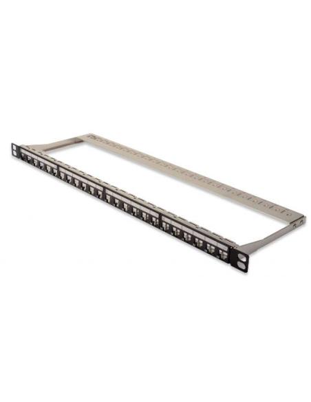 PANNELLO PATCH 19" 24 PORTE PER CONNETTORI KEYSTONE (VUOTO) 1/2 UNITA' SCHERMATO