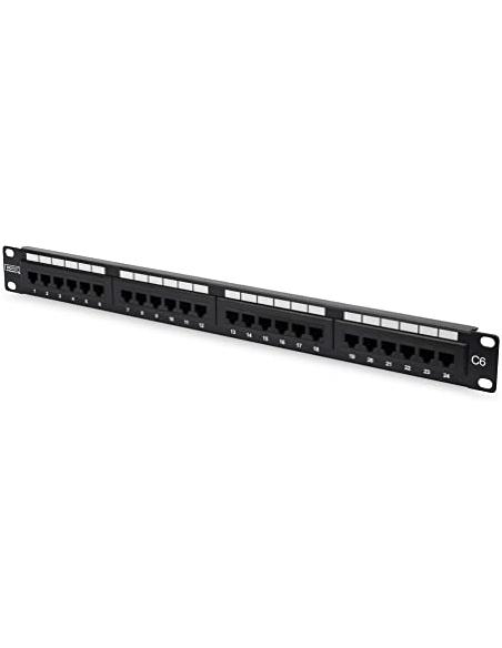 PANNELLO PATCH 19" CAT. 6 NON SCHERMATO UTP 24 PORTE