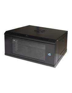 ARMADIO RACK 19" 6U LIGHT COLORE NERO CON PORTA VETRO MM 300X400X530 RIPIANO INC