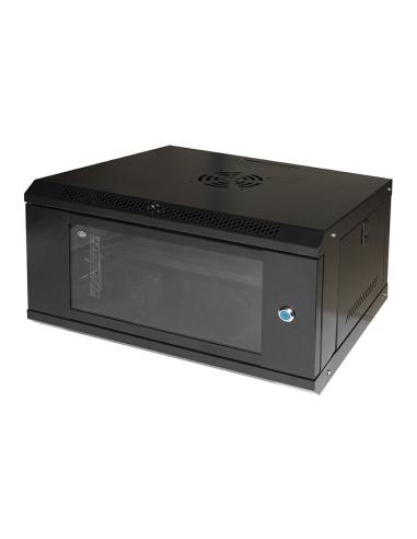 ARMADIO RACK 19" 6U LIGHT COLORE NERO CON PORTA VETRO MM 300X400X530 RIPIANO INC