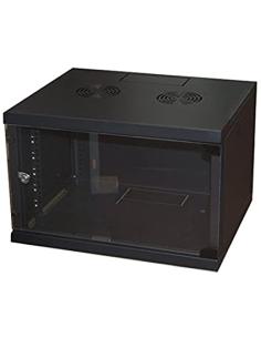 ARMADIO 16" 6 UNITA' DA MURO (A)350X(L)540X(P)450 MM NERO PORTA VETRO