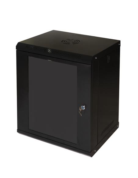 ARMADIO RACK 19" 12U LINK SERIE LIGHT COLORE NERO CON PORTA VETRO(AxPxL)60x40x53