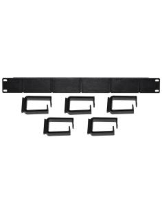 LISTELLO GUIDACAVI PER ARMADI 19'' 1 UNITA' COLORE NERO CON 5 ANELLI REMOVIBILI