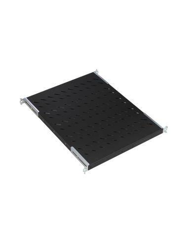 RIPIANO UNIVERSALE PER ARMADIO RACK 19" ALLUNGABILE 570 MM CON 4 AGGANCI NERO