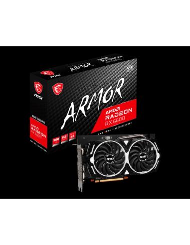 VGA Gaming MSI AMD RADEON RX 6600 ARMOR 8GB DDR6 256bit HDMI IN ABBINAMENTO MB