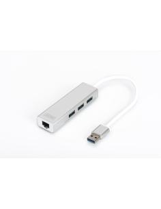 HUB A 3 PORTE USB 3.0 E ADATTATORE LAN GIGABIT DIGITUS