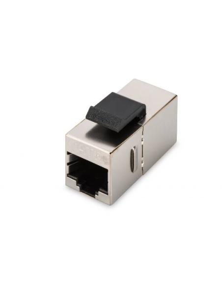 ADATTATORE PASSANTE 2X8 POLI RJ45 SCHERMATO CAT.5E CON GANCI PER PANNELLI