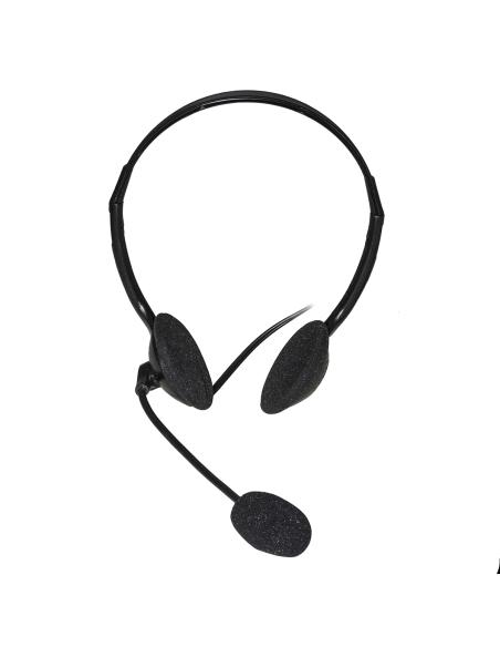 CUFFIA CON MIC ORIENTABILE,CONNETTORE 2 X 3,5MM E CONTROLLO VOLUME