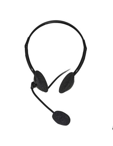 CUFFIA CON MICROFONO ORIENTABILE, CONNETTORE 1 X 3,5 MM E CONTROLLO VOLUME