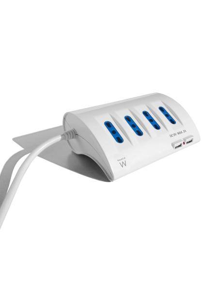 MULTIPRESA DA TAVOLO 6 POS. + 2 USB