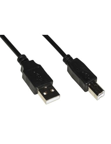 CAVO USB 2.0 CONNETTORI A-B IN RAME MT. 3 COLORE NERO