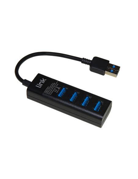 HUB 4 PORTE USB 2.0 CON CAVO 15 CM