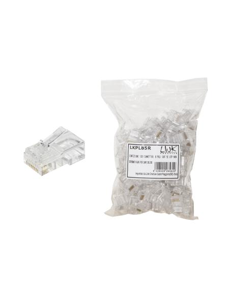 CONFEZIONE 100 CONNETTORI 8 POLI CAT 5E UTP NON SCHERMATO RJ45 PER CAVO SOLIDO