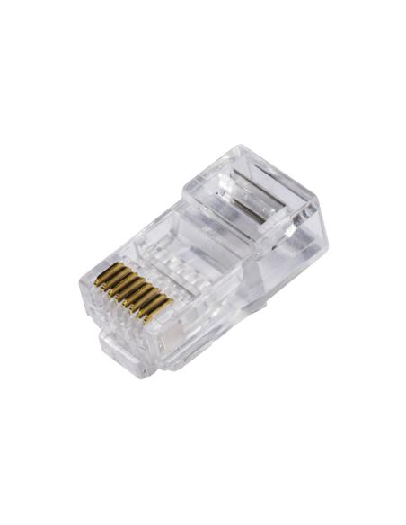 CONFEZIONE 100 CONNETTORI 8 POLI CAT 6 UTP NON SCHERMATO RJ45 PER CAVO FLESSIBIE