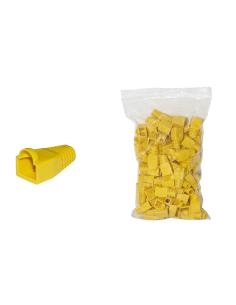 CONFEZIONE 100 COPRICONNETTORI 6MM PER PLUG RJ45 8 POLI CAVO CAT 5E- 6 GIALLI