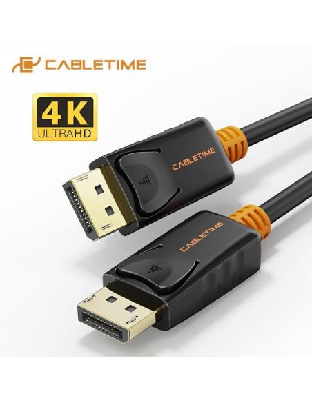 MACH POWER Display Port to Display Port 4k/60Hz Cable, Gold Plated, Black, 1m